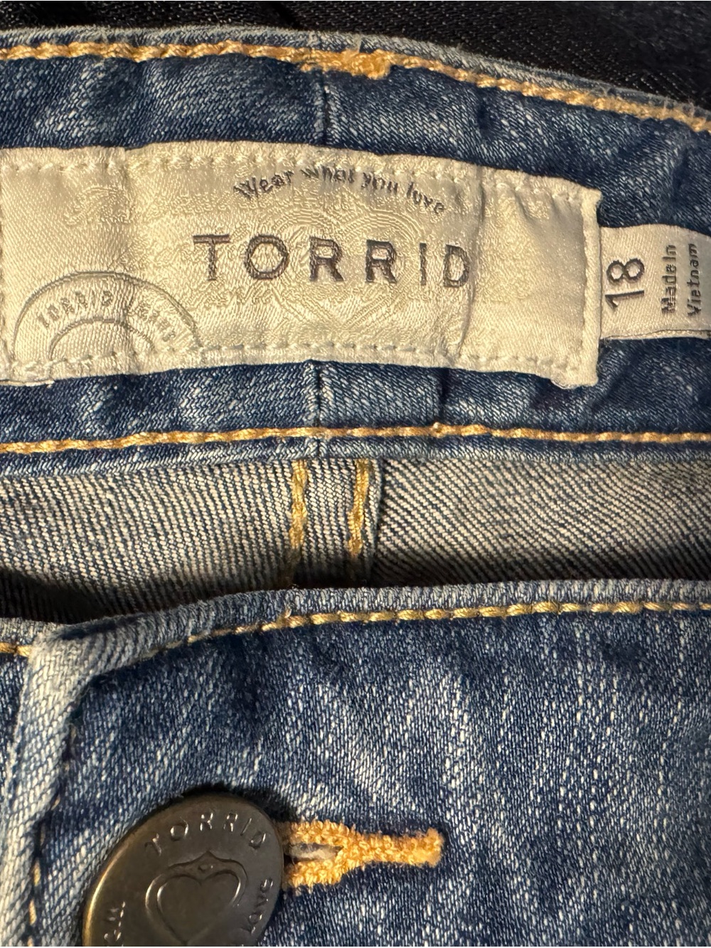 torrid Classic Mid Blue Denim Jean Shorts with Contrast Stitching